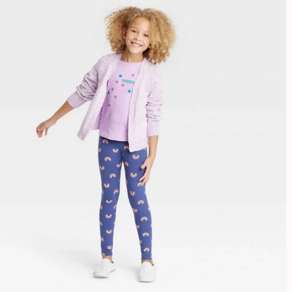 Buy 1 Get 2 Free Leggings! Rainbow CatJack + Green Old Navy Stars Size 8 + bonus